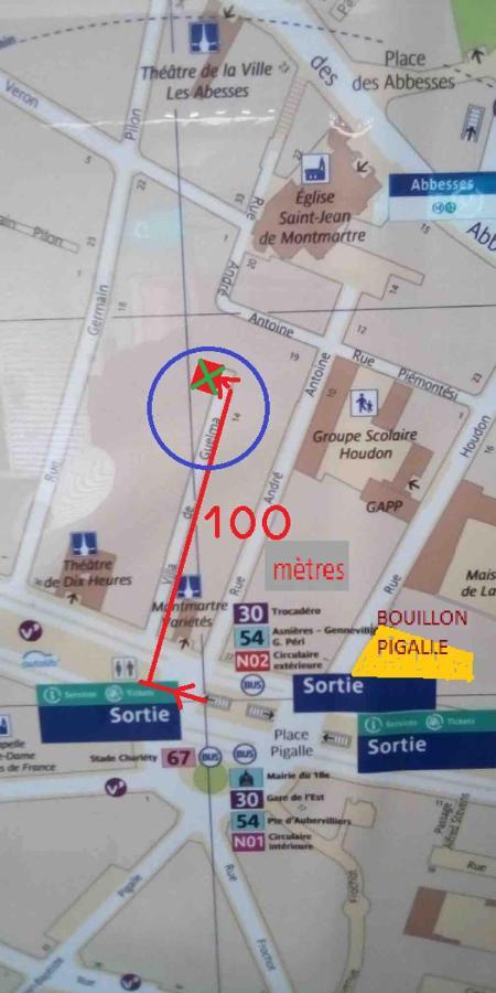 Studio Pigalle De 25 M2 - 2 Lits Simples Type Gigogne Pour 2 Personnes - Coeur Touristique De Paris - 2 Minutes De La Station Metro Pigalle ,Petit Train Vers La Butte Montmartre-Cabarets Moulin Rouge,Chez Michou-Restaurants Bouillon Pigalle,Berliner Dış mekan fotoğraf